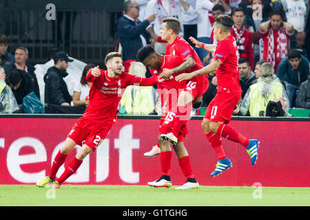 Basel, Svizzera. 18 Maggio, 2016. LIVERPOOL X Sevilla - Sevilla beat Liverpool 3-1 ed è stato incoronato campione della UEFA Europa League a St. Jakob Park Stadium di Basilea. Credito: Celso Bayo/Fotoarena/Alamy Live News Foto Stock