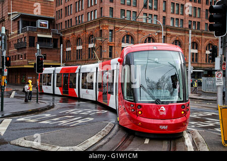 Un tram sul Sydney light rail network Foto Stock