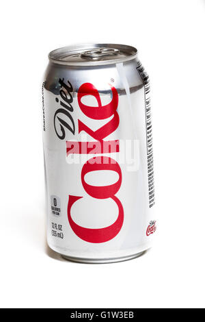 Una lattina di Diet Coke Foto Stock