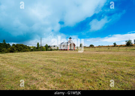 Piccolo Santuario a Penisola di rilan, Isola di Chiloe, Cile Foto Stock