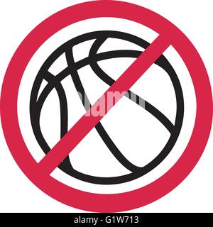 Nessun divieto di pallacanestro Illustrazione Vettoriale