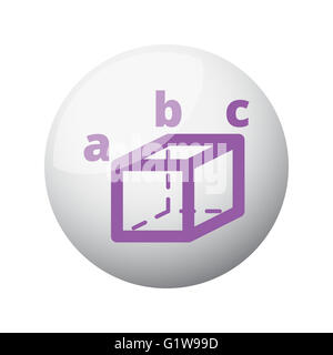 Appartamento viola la trigonometria icona sul 3d sfera Foto Stock