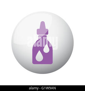 Appartamento Viola medicina bottiglia icona sul 3d sfera Foto Stock