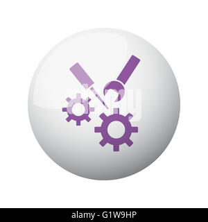 Appartamento Viola icona di servizio su 3d sfera Foto Stock