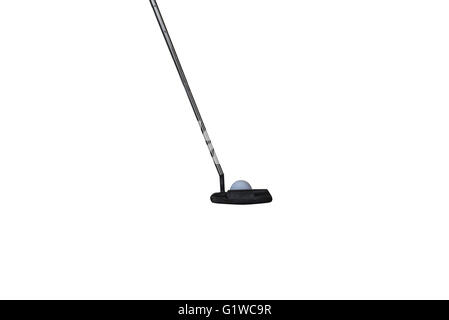 Un isolato putter golf in uno sfondo bianco Foto Stock