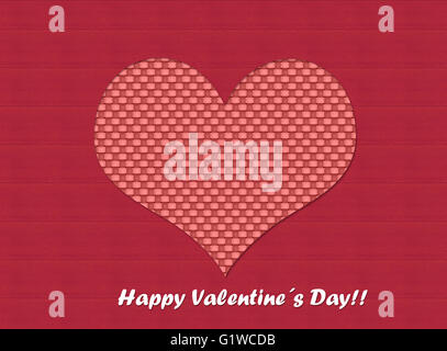 Cartolina per il giorno di San Valentino con il cuore Foto Stock