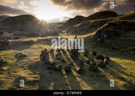 L'enchanted Fairy Glen vicino a uig isola di Skye Foto Stock