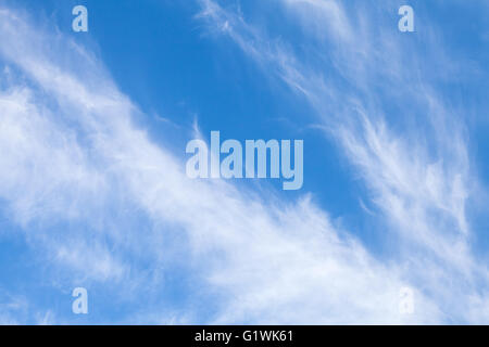 Cirrus nuvole nel cielo blu, sfondo naturale texture foto Foto Stock