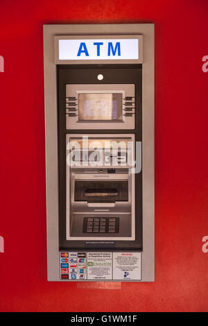 Mini ATM accetta tutte le più diffuse schede di Fort Worth Stockyards distretto. Foto Stock