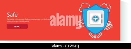 Design piatto concetto per attività di hacker, la protezione dei dati la sicurezza in internet, la memorizzazione dei dati. Concetto per banner web vettore sicuro Illustrazione Vettoriale