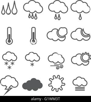 Vettore di icone meteo impostato Illustrazione Vettoriale