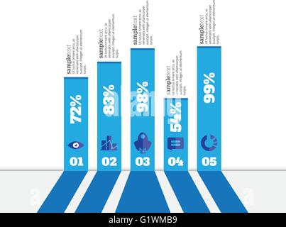 Infographics illustrazione vettoriale. può essere utilizzato per il layout di flusso di lavoro, banner, diagramma, il numero delle opzioni, step up opzioni, web design. Illustrazione Vettoriale