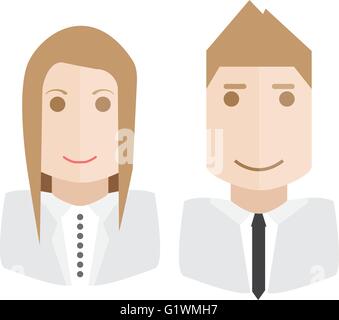 Cartoon di un gruppo di persone di affari di avatar design piatto Illustrazione Vettoriale