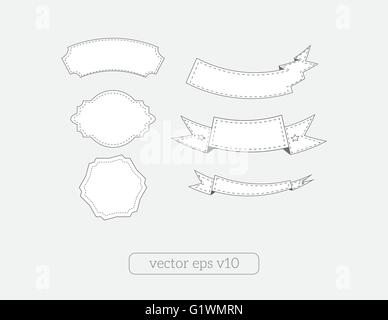 Banner vettore nastri impostare Illustrazione Vettoriale