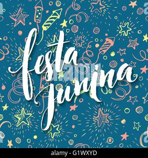 Festa Junina parte saluto design. Illustrazione Vettoriale Illustrazione Vettoriale