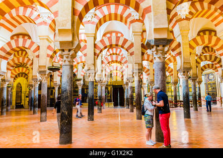 Hypostyle Hall nella cattedrale di Córdoba, Andalusia, Spagna, Europa Foto Stock