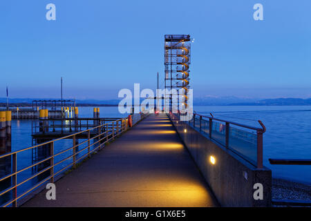 Torre di avvistamento, Moleturm a Port-Mole, Friedrichshafen sul Lago di Costanza e il Lago di Costanza distretto, Alta Svevia, Svevia Foto Stock