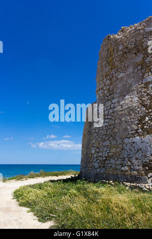 Il salento, Torre Chianca: torre costiera sbriciolare Foto Stock