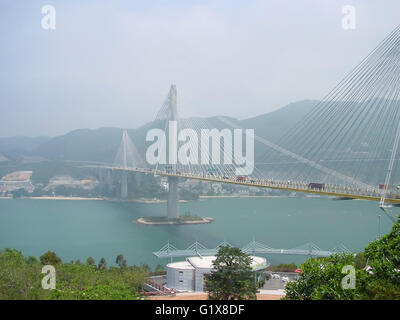 Ting Kau sospensione Ponte Tsing Yi Island, Hong Kong Foto Stock