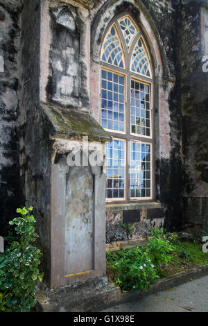 Finestra e contrafforte, Saint Johns Chiesa Parrocchiale, Barbados, West Indies Foto Stock