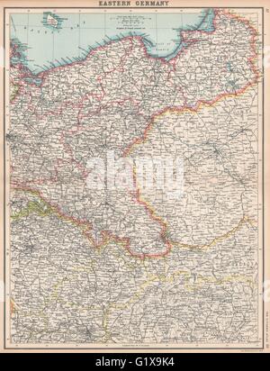 Germania orientale.Mostra membri.La Prussia Slesia Pomerania Poznan.Polonia, 1912 Mappa Foto Stock