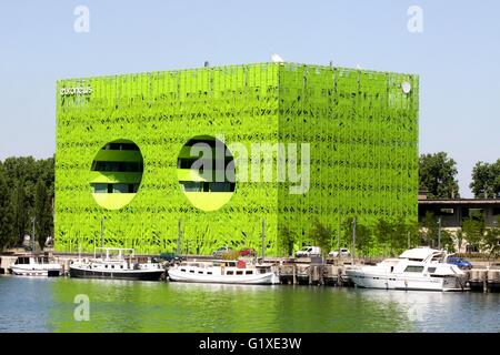 Euronews edificio e sede di Lione, Francia Foto Stock