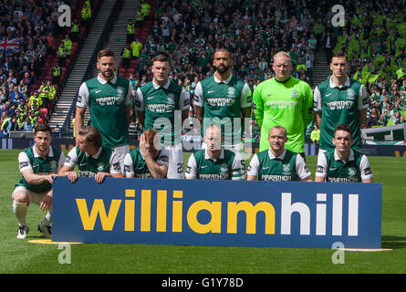 Hamden Park, Glasgow, Scozia. 21 Maggio, 2016. Coppa scozzese finale. Rangers versus Hibernian. Hibernian Team Photo credit: Azione Plus sport/Alamy Live News Foto Stock