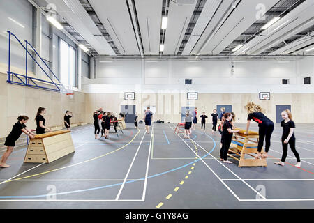 Palestra interna. Plymouth Creative School of Art di Plymouth, Regno Unito. Architetto: Feilden Clegg Bradley Studios LLP, 2015. Foto Stock