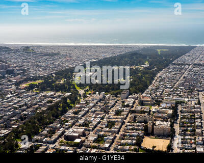 Vista aerea, Golden Gate Park di San Francisco Bay Area di San Francisco, Stati Uniti d'America, California, Stati Uniti d'America Foto Stock