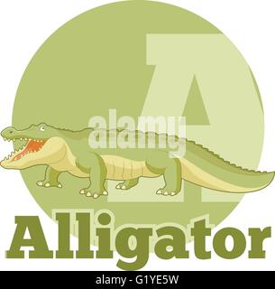 ABC del coccodrillo di Cartoon Illustrazione Vettoriale