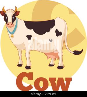 Mucca del fumetto di ABC Illustrazione Vettoriale