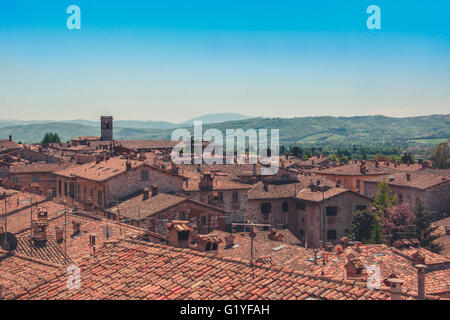 Gubbio dal di sopra Foto Stock