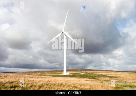 Le turbine eoliche a carbone Clough vicino a Burnley, Lancashire, Inghilterra Foto Stock