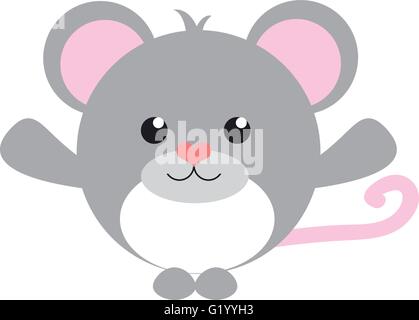 Bizzarre Cartoon carino mouse illustrazione vettoriale Illustrazione Vettoriale