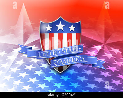American Shield su un stelle America sullo sfondo Foto Stock