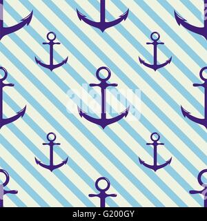 Modello senza soluzione di continuità con il dispositivo di ancoraggio sul background e strisce diagonali. Illustrazione Vettoriale