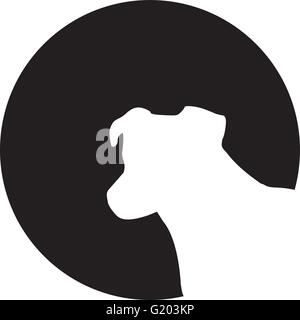 Jack Russell Terrier in testa davanti a la luna Illustrazione Vettoriale
