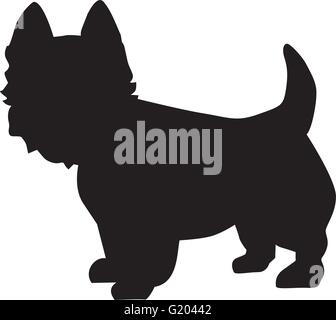 West Highland Terrier silhouette Illustrazione Vettoriale