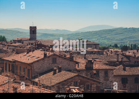 Gubbio dal di sopra Foto Stock