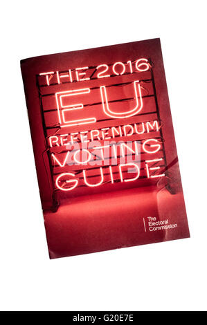 Il 2016 Ue il voto referendario guida pubblicate dalla commissione elettorale. Foto Stock