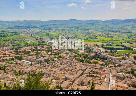 Gubbio dal di sopra Foto Stock