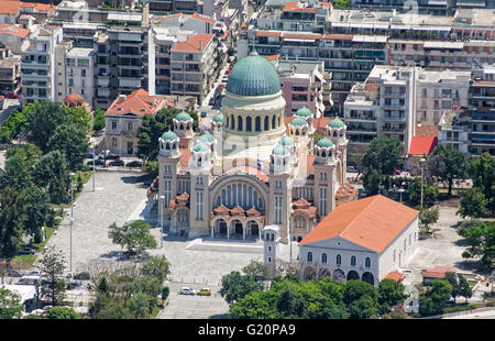 La cattedrale di Sant'Andrea a Patrasso, Grecia, vista aerea Foto Stock