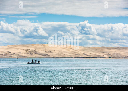 Vista della Baia di Arcachon e la duna del Pyla, Aquitaine, Francia Foto Stock