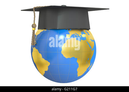 L'istruzione globale concetto, 3D rendering isolati su sfondo bianco Foto Stock