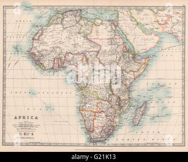 AFRICA coloniale. Frontiere Kamerun riflettere 1911 Trattato di Fez. JOHNSTON, 1912 Mappa Foto Stock