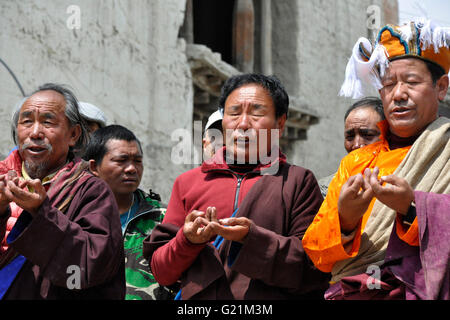 Il Nepal, Mustang, pellegrini Foto Stock