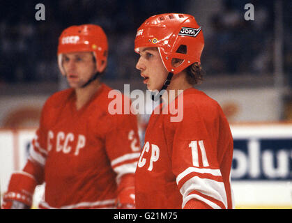 IGOR LARIONOV avanti sovietica di hockey su ghiaccio Foto Stock