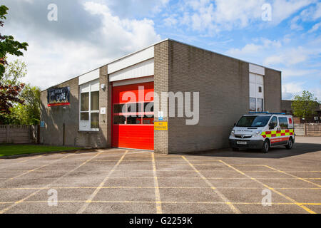 Comunità la stazione dei vigili del fuoco presidiata da team conservati nella banca Hesketh, Preston, Lancashire, Regno Unito Foto Stock