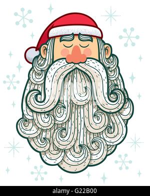 Cartoon ritratto di Babbo Natale. Illustrazione Vettoriale