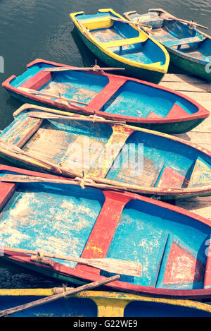 Barche colorate in Cuba Foto Stock